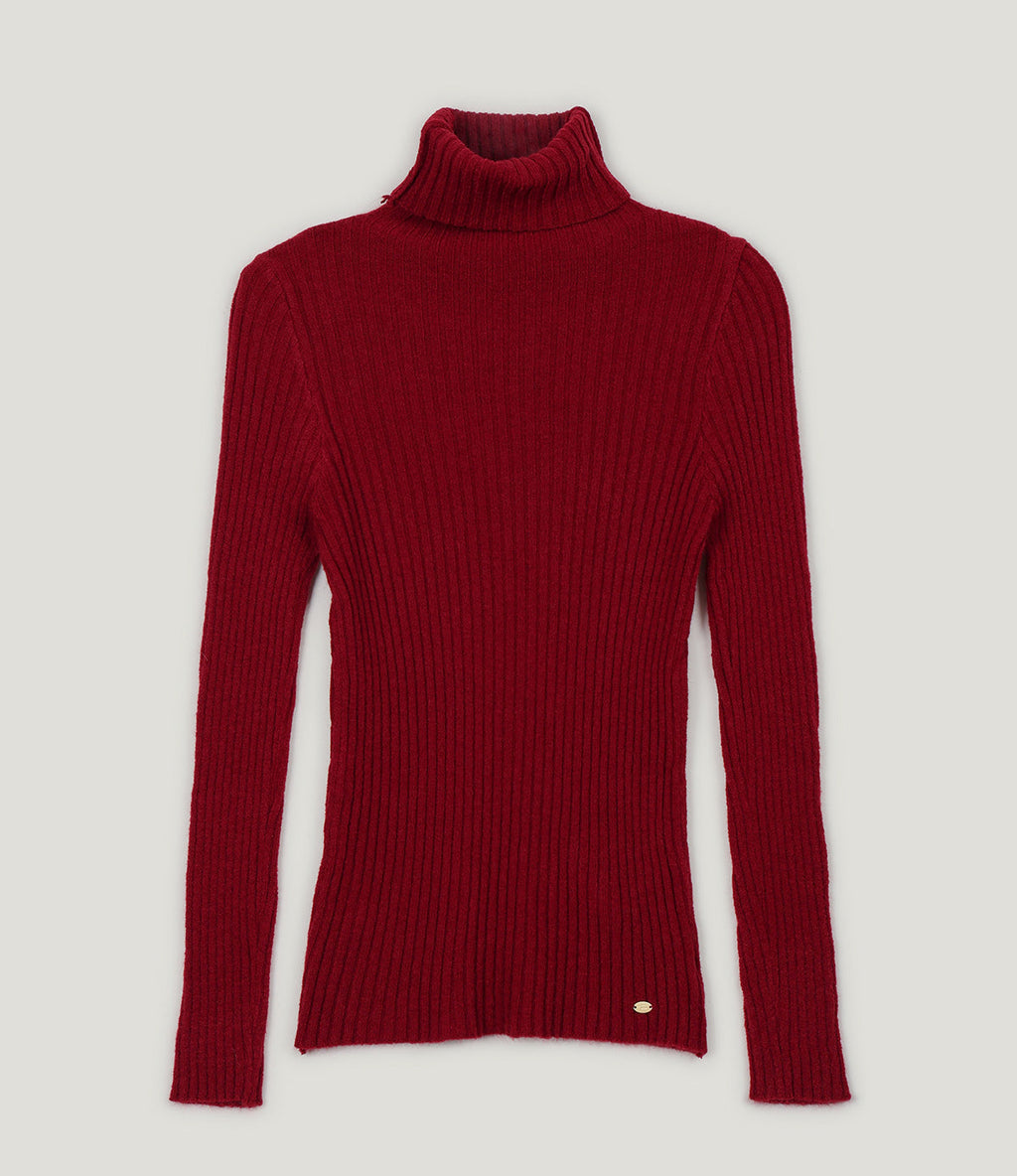 [TWEE] Believe Ribbed Turtleneck Knit Top