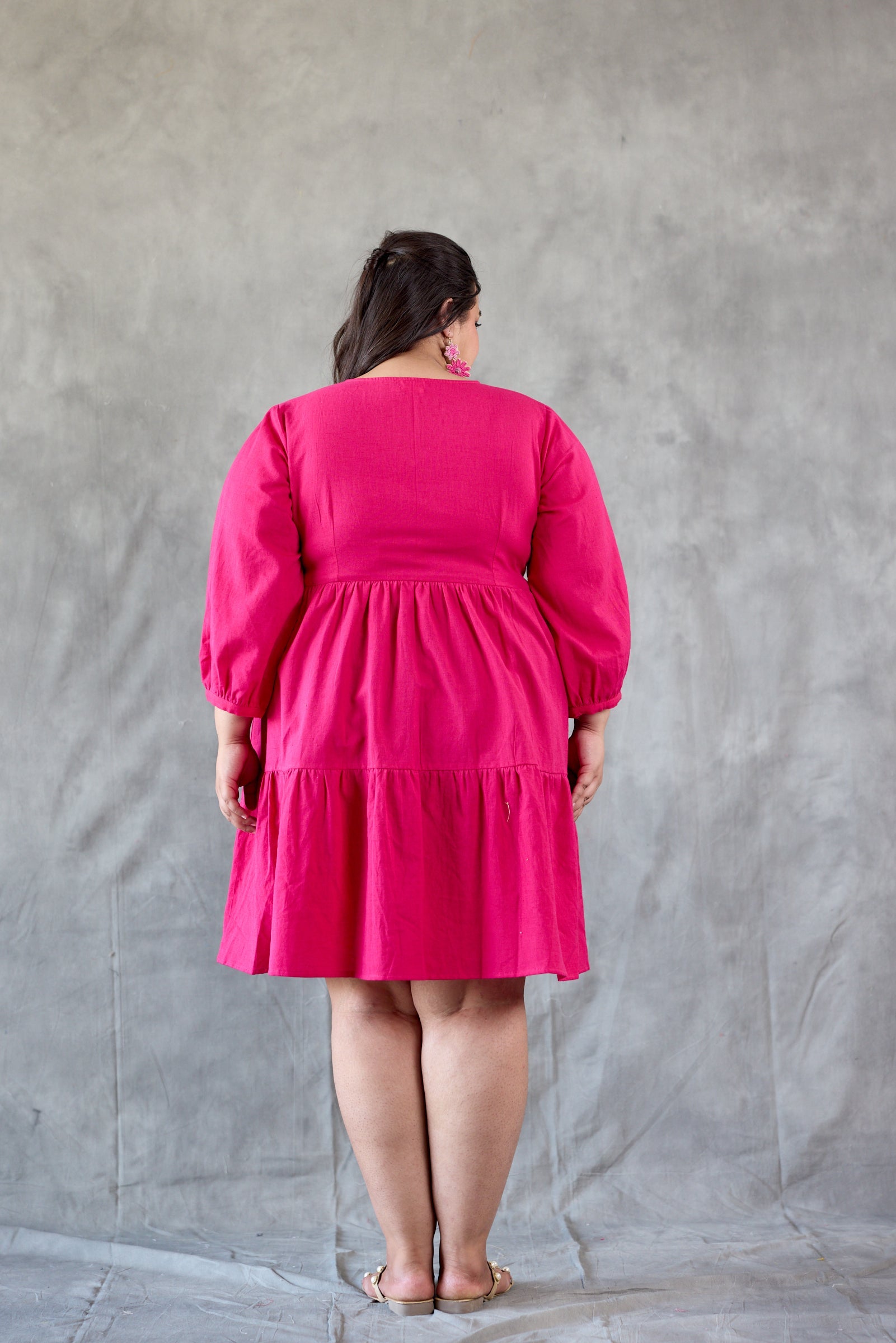 Barbie Pink Tiered Short Dress