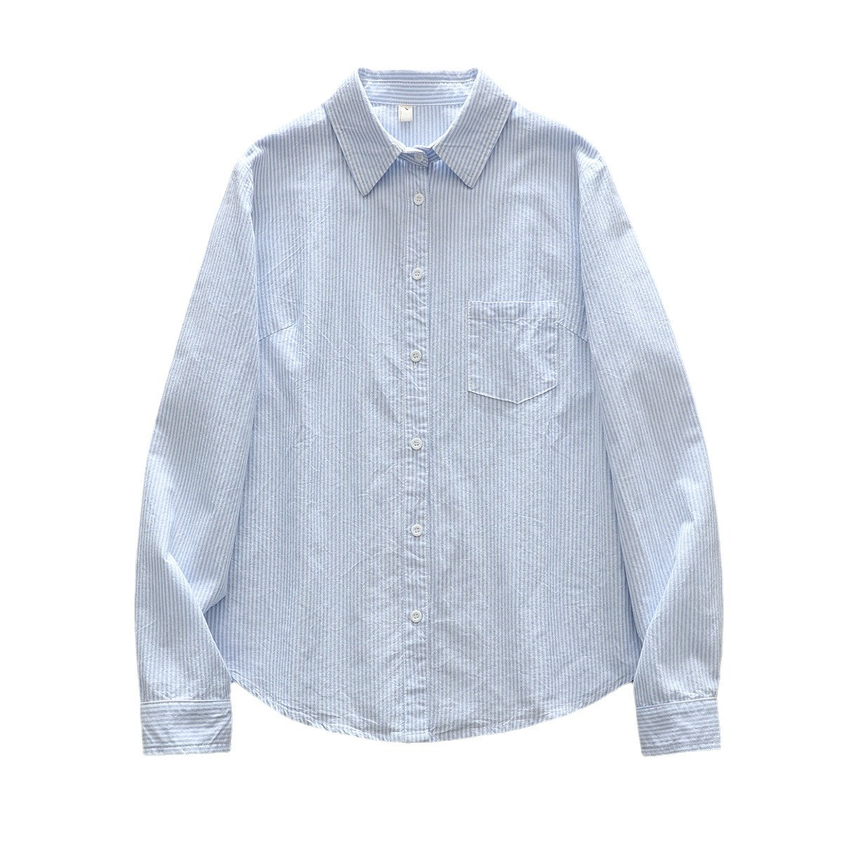 Casual Simple Oxford Shirt 2025 Spring And Autumn New Korean Style Loose Striped Base Shirt Women's Top Trendy